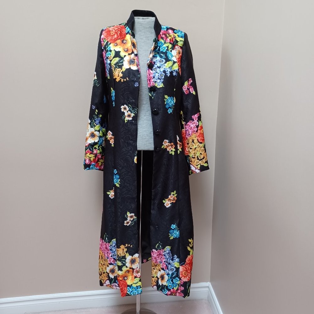 Colourful Floral Long Coat